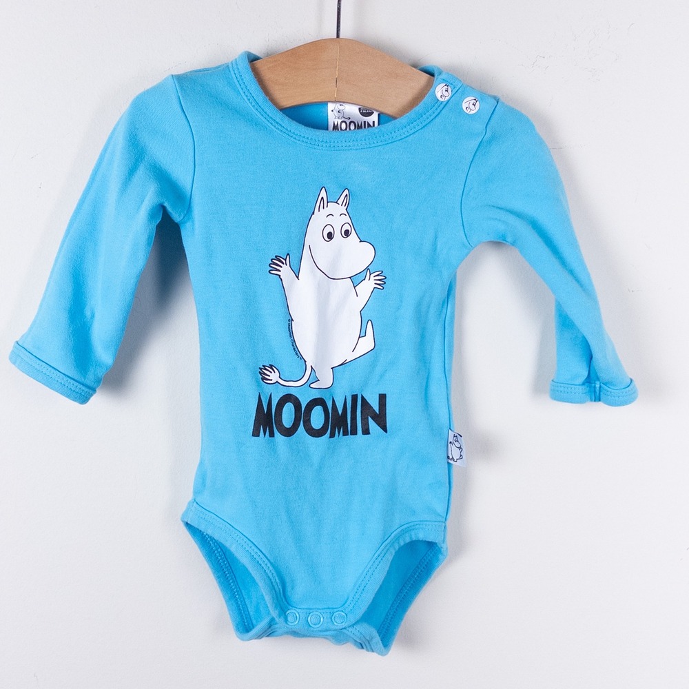 Moomin by Martinex Bodysuit Kids 0-3m Blue Long Sleeve Moomintroll Graphic